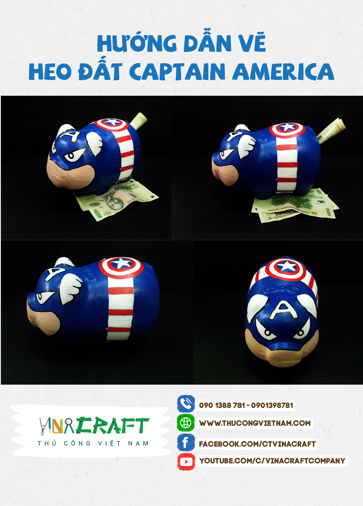 bộ nguyên liệu heo captain america