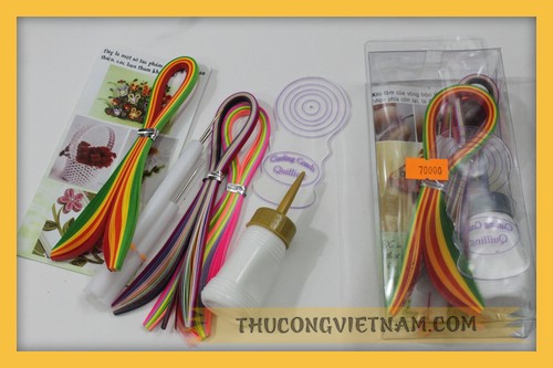 bộ nguyên liệu dụng cụ cuốn giấy quilling 70